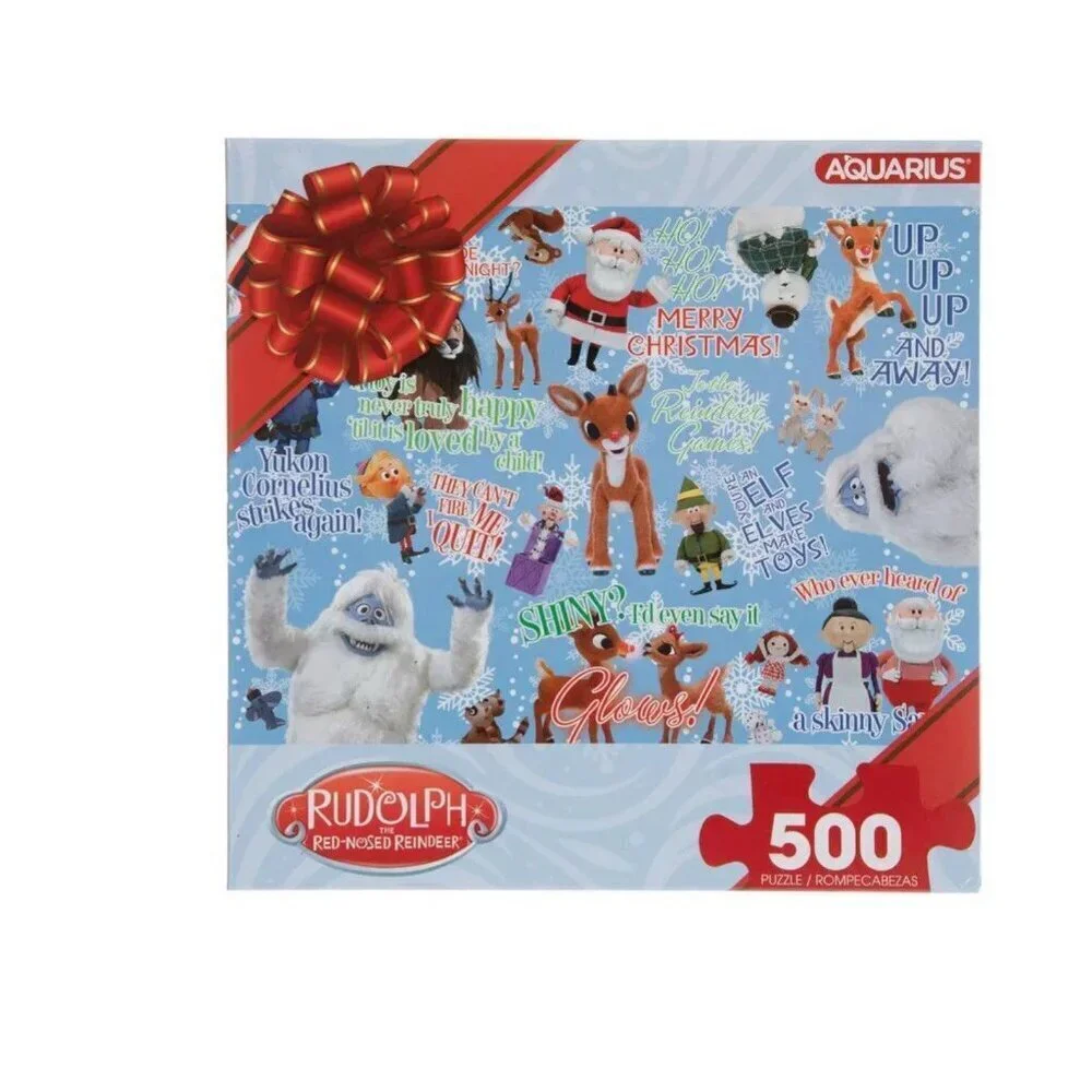 Rudolph The Red-Nosed Reindeer 500 Pc Puzzle 14”x 19” Aquarius. New In Box